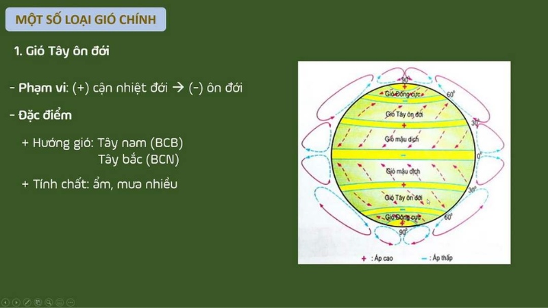 đặc điểm của gió tây ôn đới